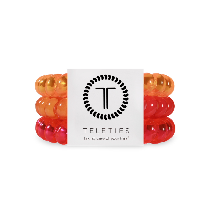 TELETIES - Day Rave Large Hair Ties in Orange Pink Neon - Large - Image 1