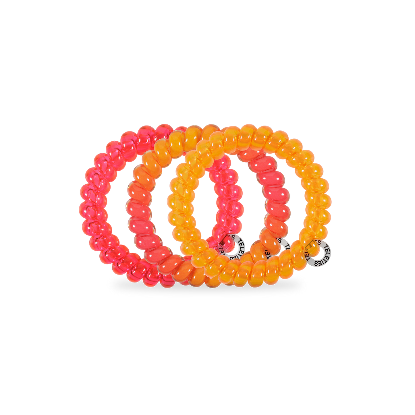 TELETIES - Day Rave Large Hair Ties in Orange Pink Neon - Large