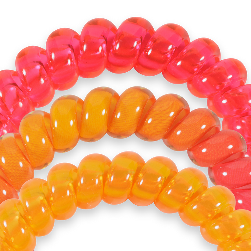 TELETIES - Day Rave Large Hair Ties in Orange Pink Neon - Large - Image 3