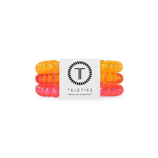 Day Rave Small Hair Ties in Pink Orange - Small