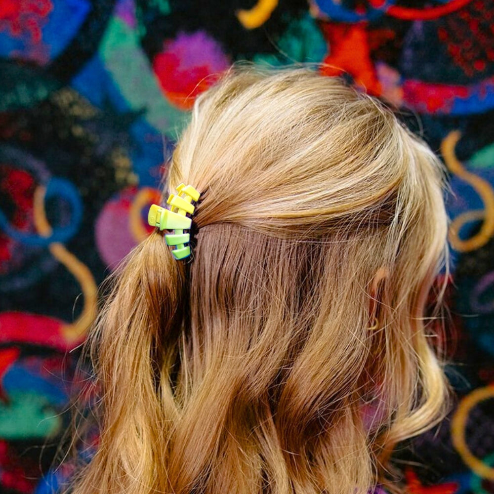 TELETIES - Classic Glow For It Tiny Hair Clip in Yellow Green - Tiny
