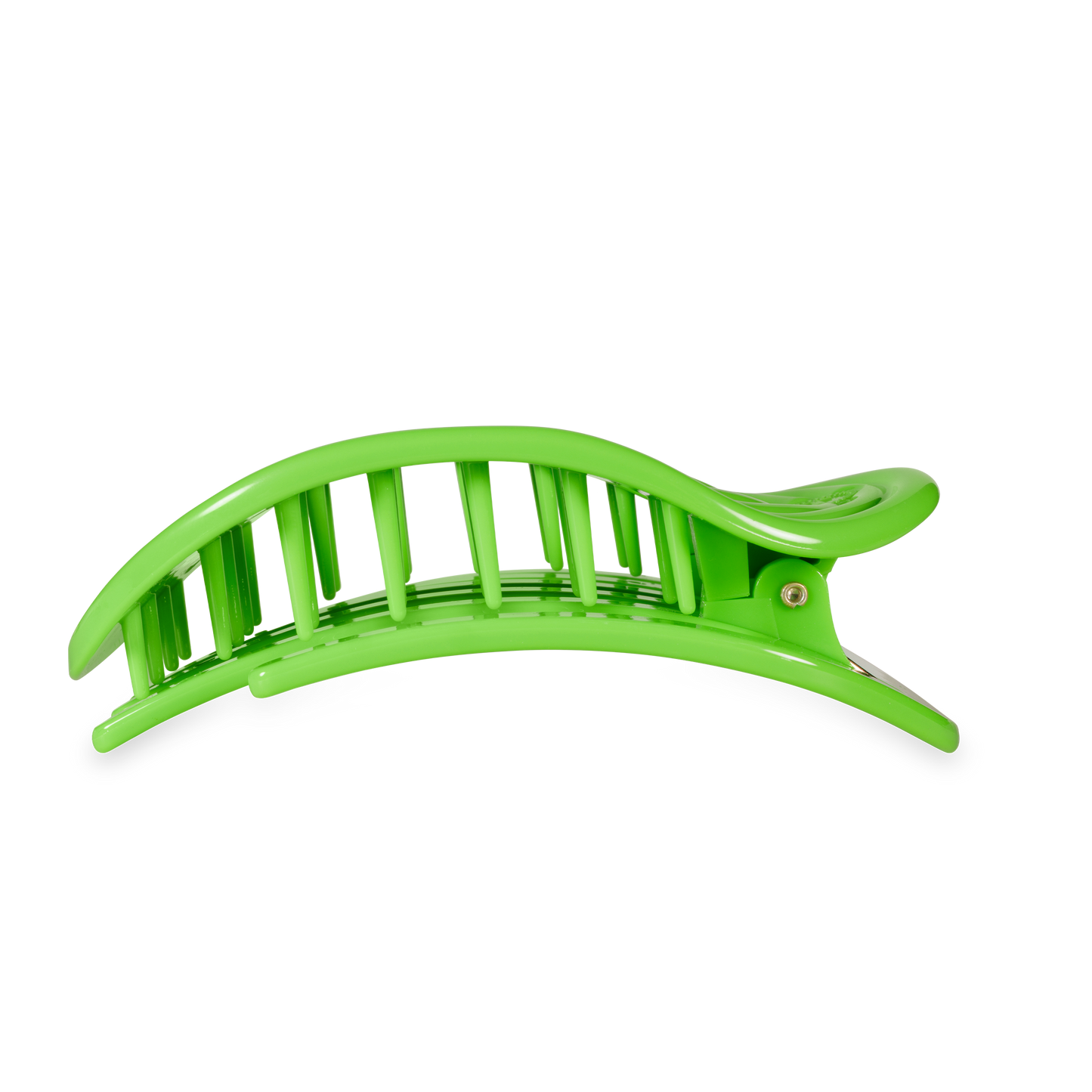 TELETIES - Glow For It Large Flat Round Hair Clip in Green Neon - Large