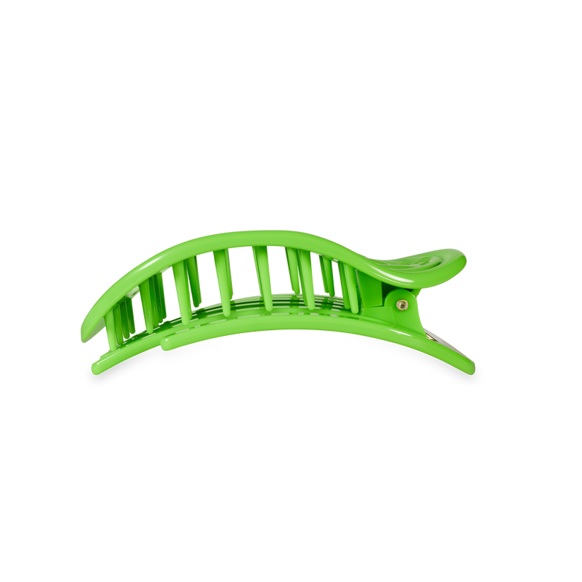 TELETIES - Glow For It Medium Flat Round Hair Clip in Green Neon - Medium - Image 3