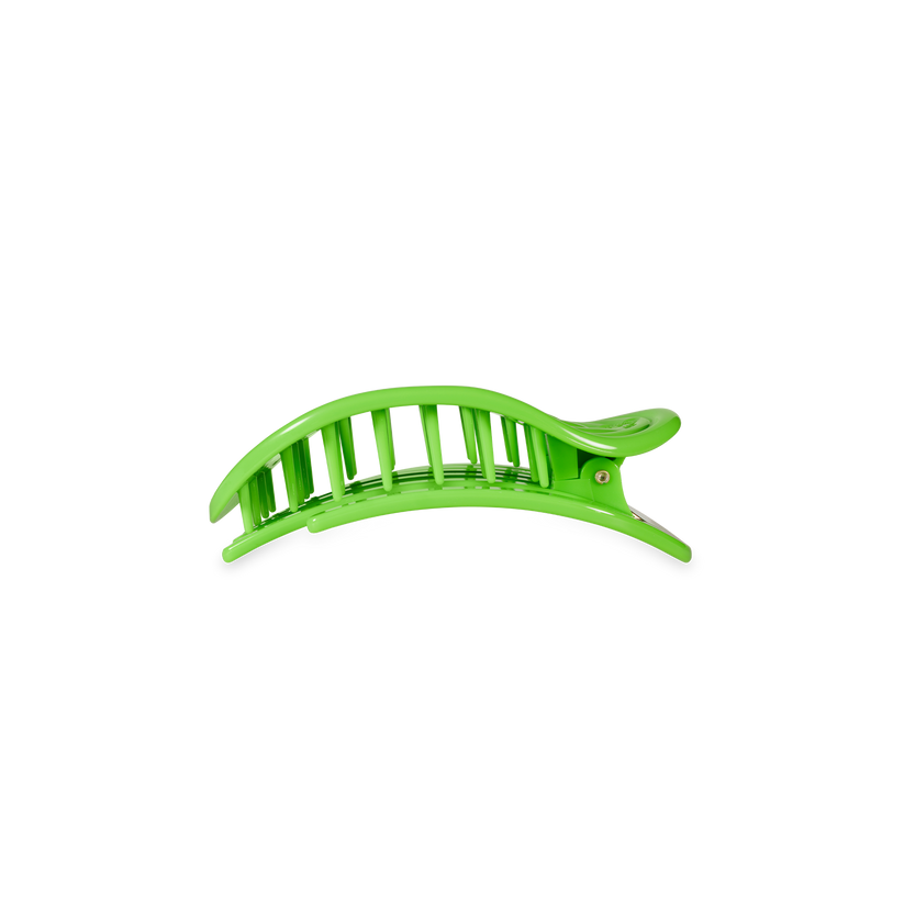 TELETIES - Glow For It Small Flat Round Hair Clip in Green Neon - Small - Image 3