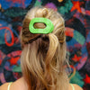 TELETIES - Glow For It Small Flat Round Hair Clip in Green Neon - Small - Image - 4