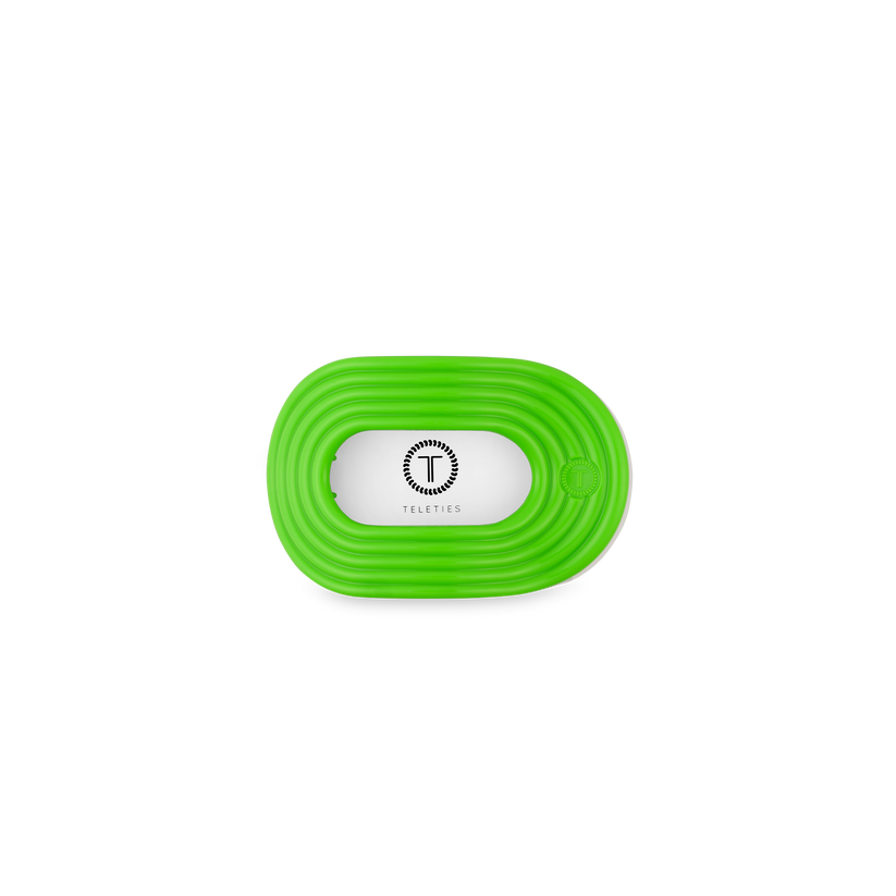 TELETIES - Glow For It Tiny Flat Round Hair Clip in Green Neon - Tiny - Image 2