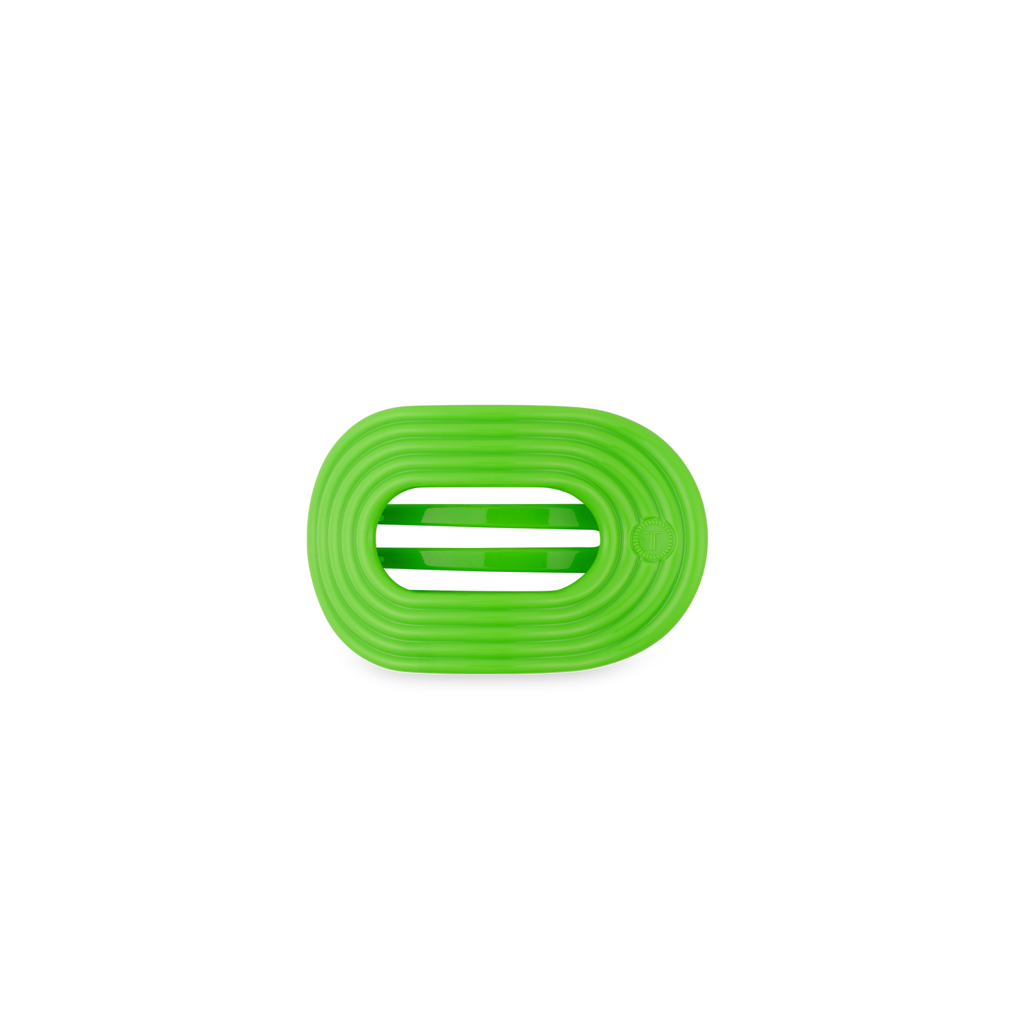 TELETIES - Glow For It Tiny Flat Round Hair Clip in Green Neon - Tiny