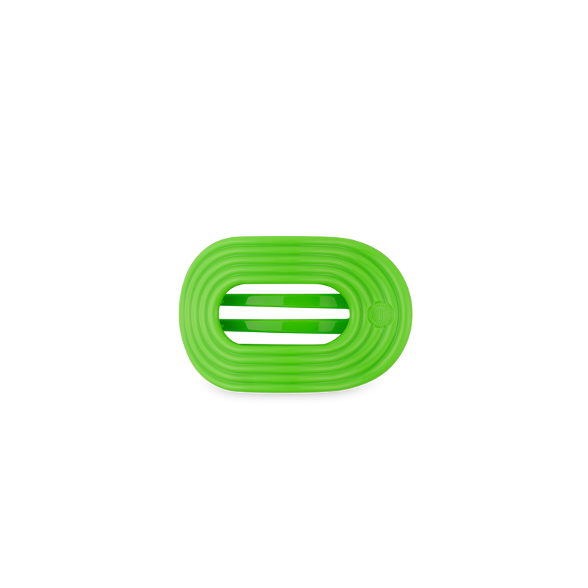 TELETIES - Glow For It Tiny Flat Round Hair Clip in Green Neon - Tiny - Image 1