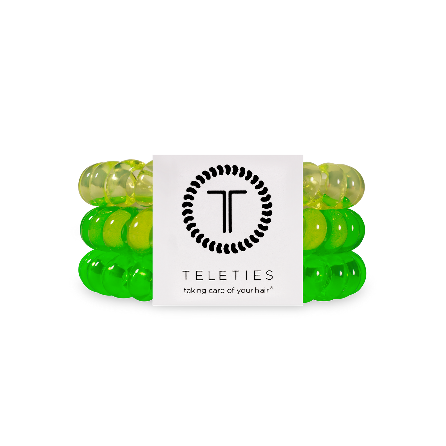 TELETIES - Glow For It Large Hair Ties in Green Yellow Neon - Large