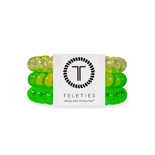 Glow For It Large Hair Ties in Green Yellow Neon - Large