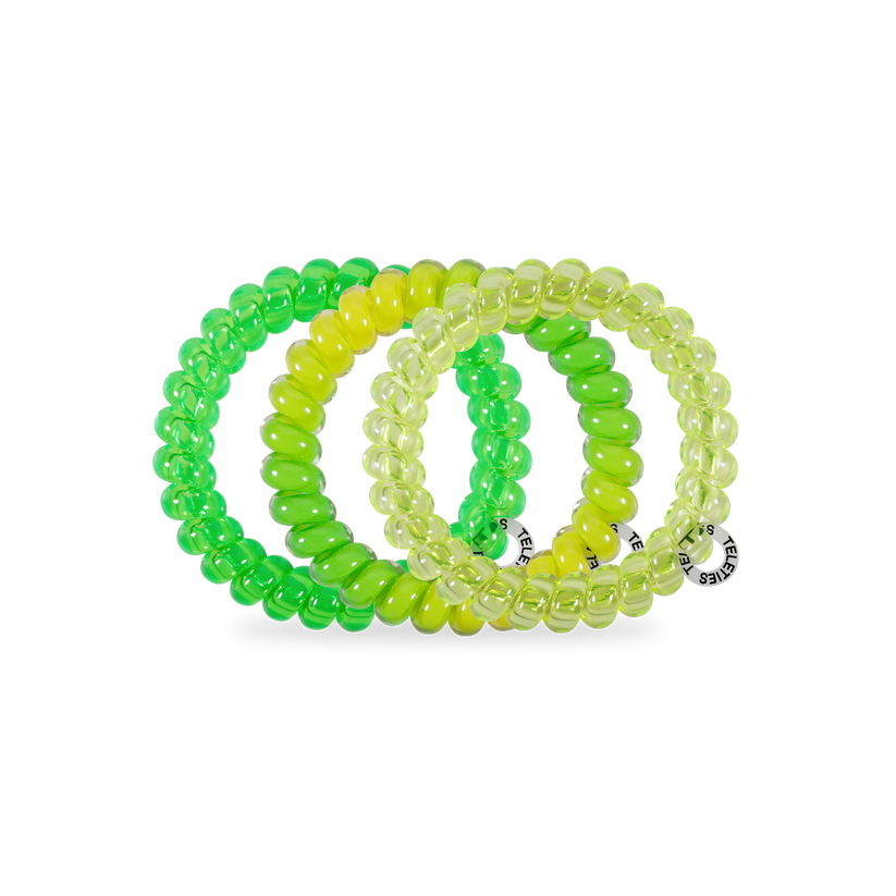 TELETIES - Glow For It Large Hair Ties in Green Yellow Neon - Large - Image 2
