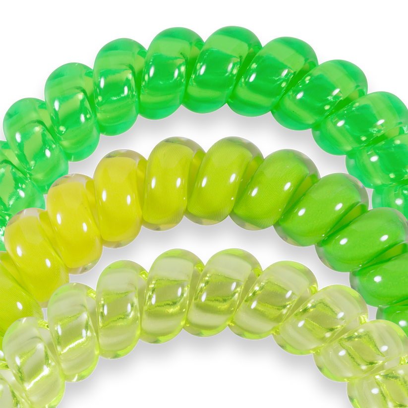TELETIES - Glow For It Large Hair Ties in Green Yellow Neon - Large - Image 3