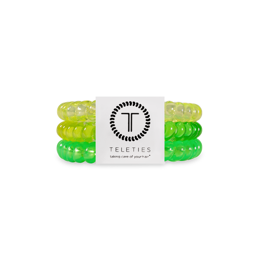Glow For It Small Hair Ties in Green Yellow - Small