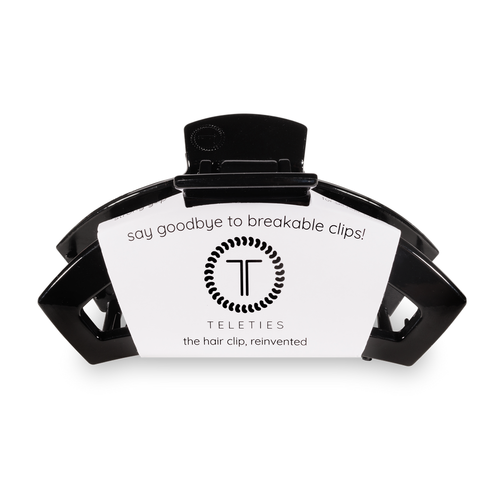 TELETIES - LARGE - JET BLACK - OPEN HAIR CLIP

