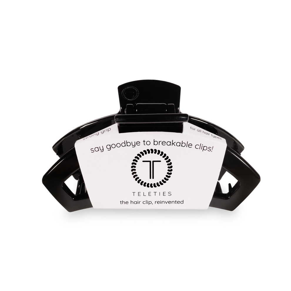 TELETIES - MEDIUM - JET BLACK - OPEN HAIR CLIP
