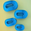 TELETIES - Miami Vice Small Flat Round Hair Clip in Blue Neon - Small - Image - 5