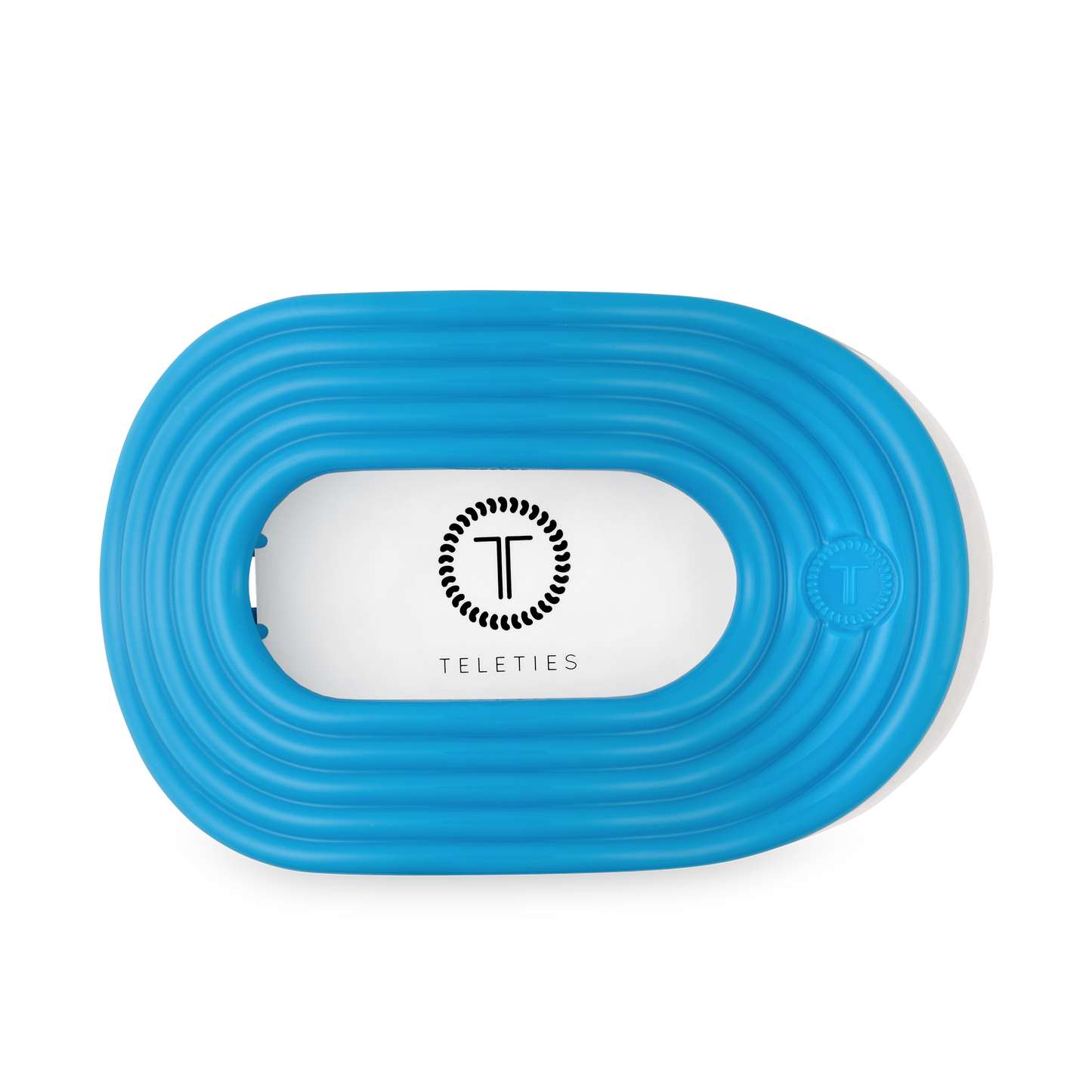 TELETIES - Miami Vice Large Flat Round Hair Clip in Blue Neon - Large