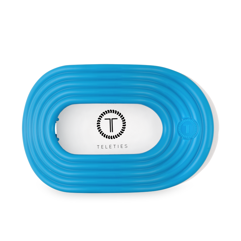 TELETIES - Miami Vice Large Flat Round Hair Clip in Blue Neon - Large - Image 2