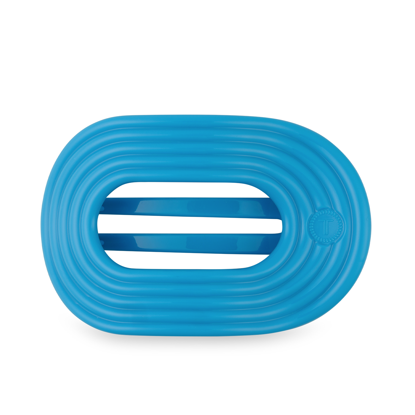 TELETIES - Miami Vice Large Flat Round Hair Clip in Blue Neon - Large