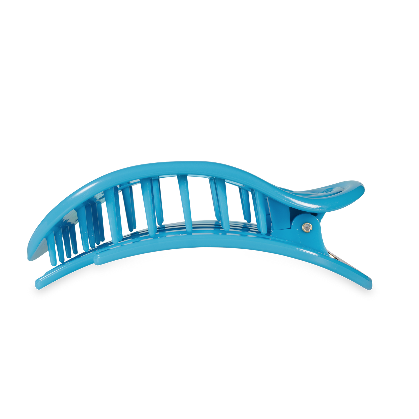 TELETIES - Miami Vice Large Flat Round Hair Clip in Blue Neon - Large