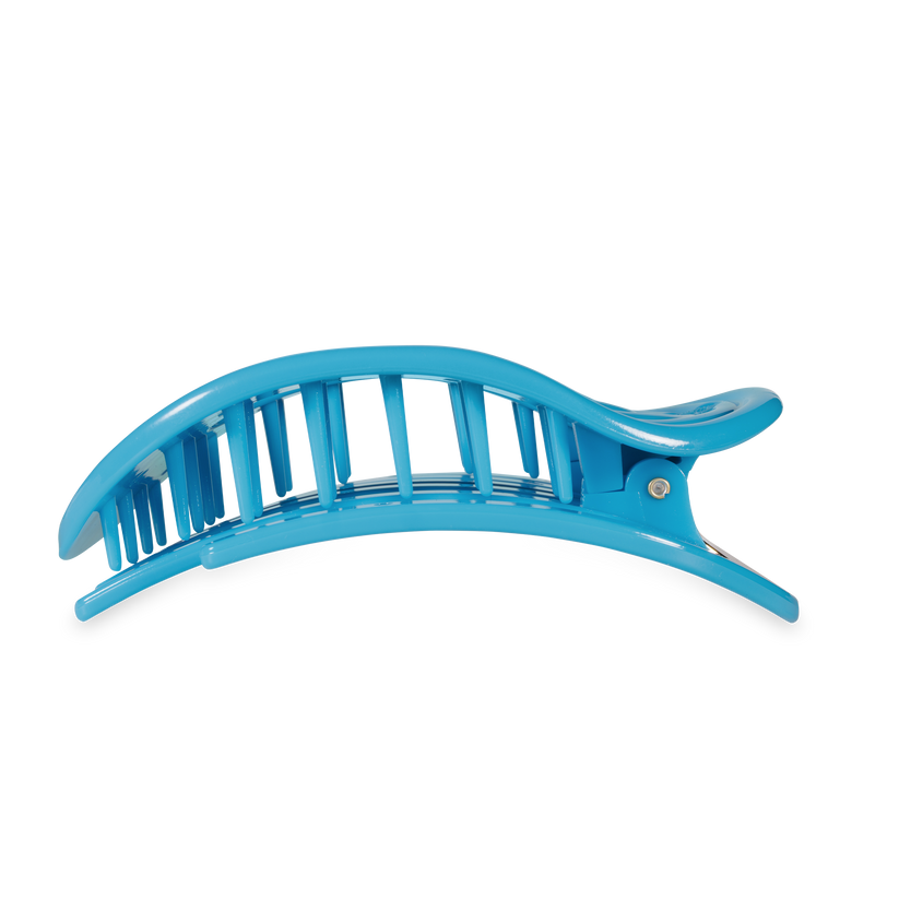 TELETIES - Miami Vice Large Flat Round Hair Clip in Blue Neon - Large - Image 3