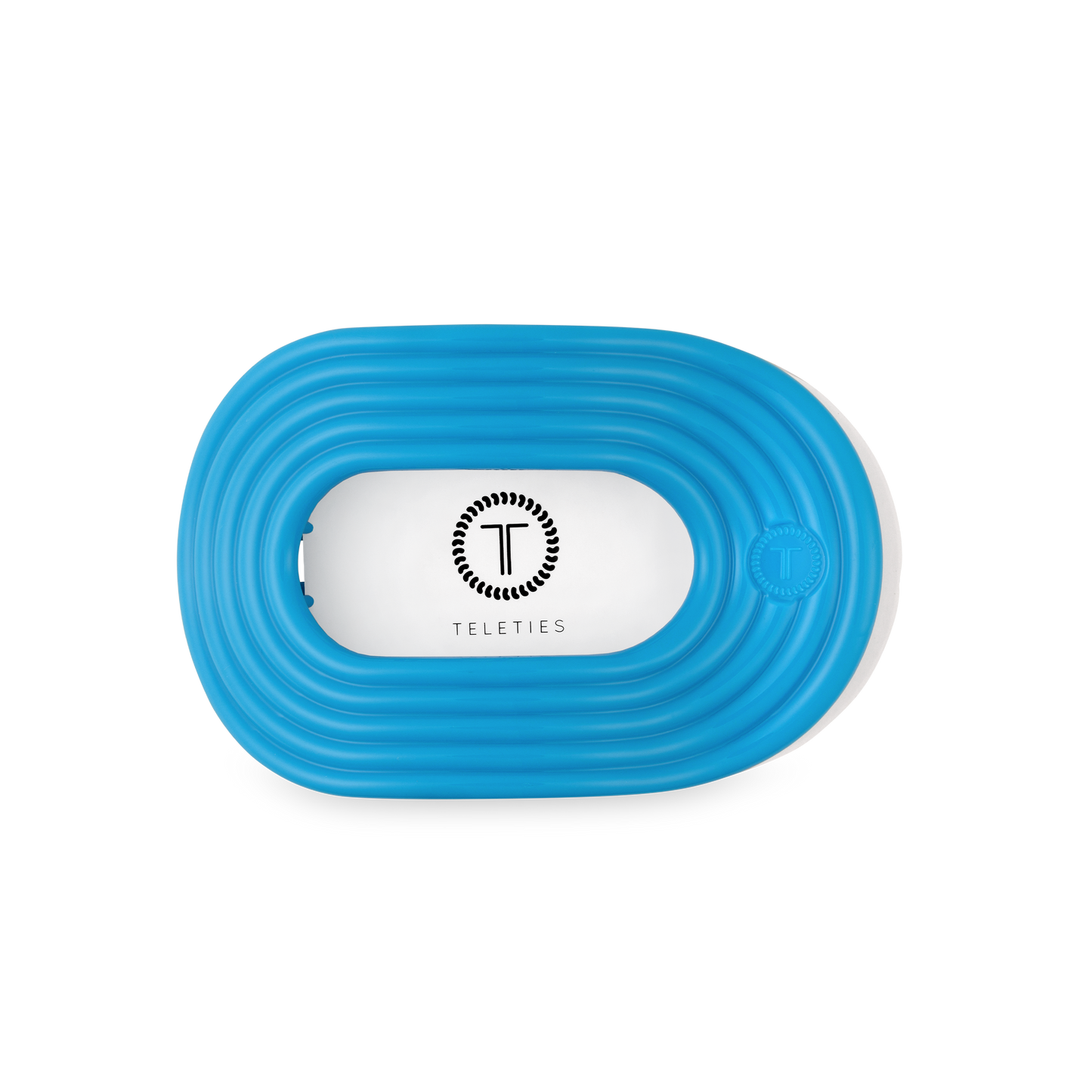 TELETIES - Miami Vice Medium Flat Round Hair Clip in Blue Neon - Medium