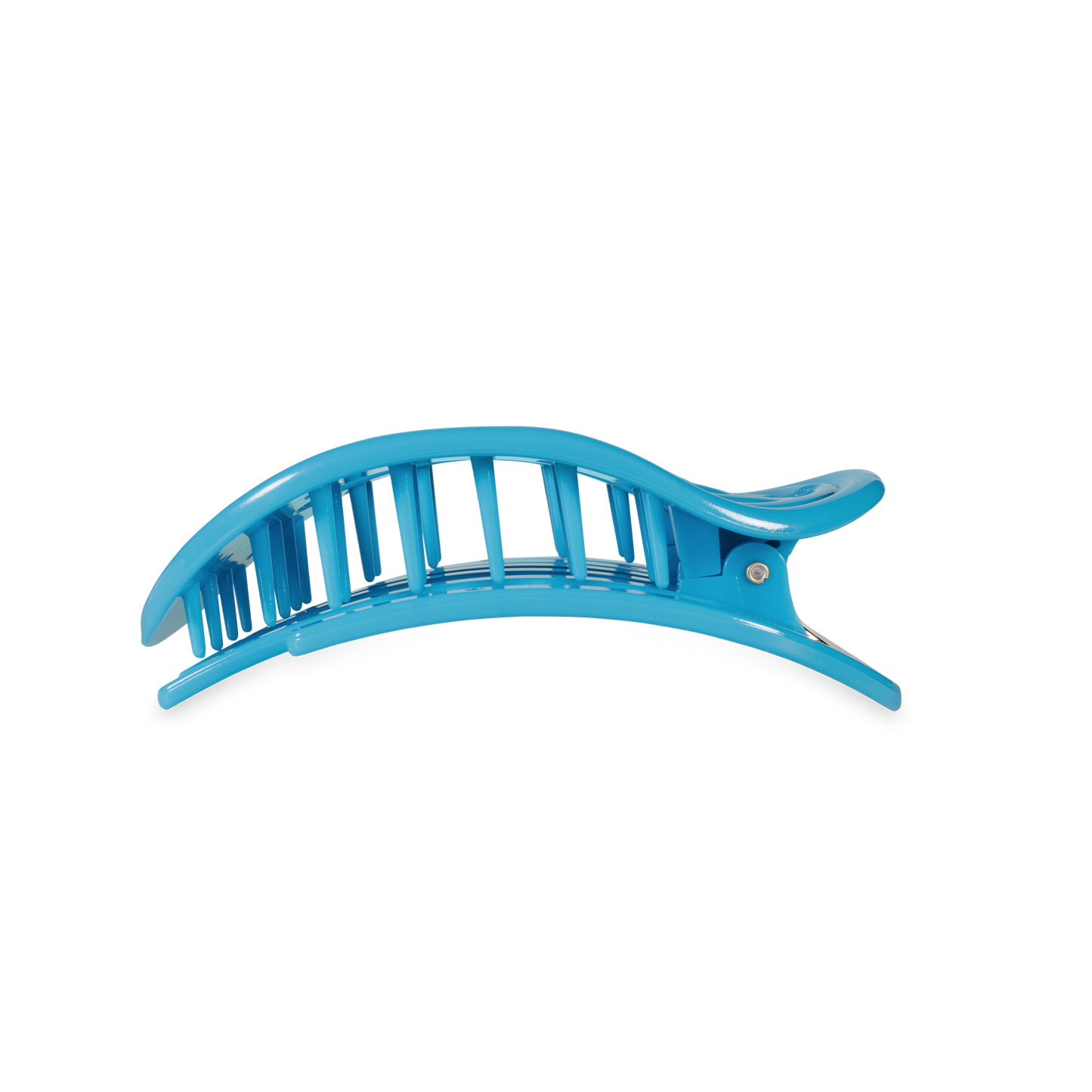 TELETIES - Miami Vice Medium Flat Round Hair Clip in Blue Neon - Medium