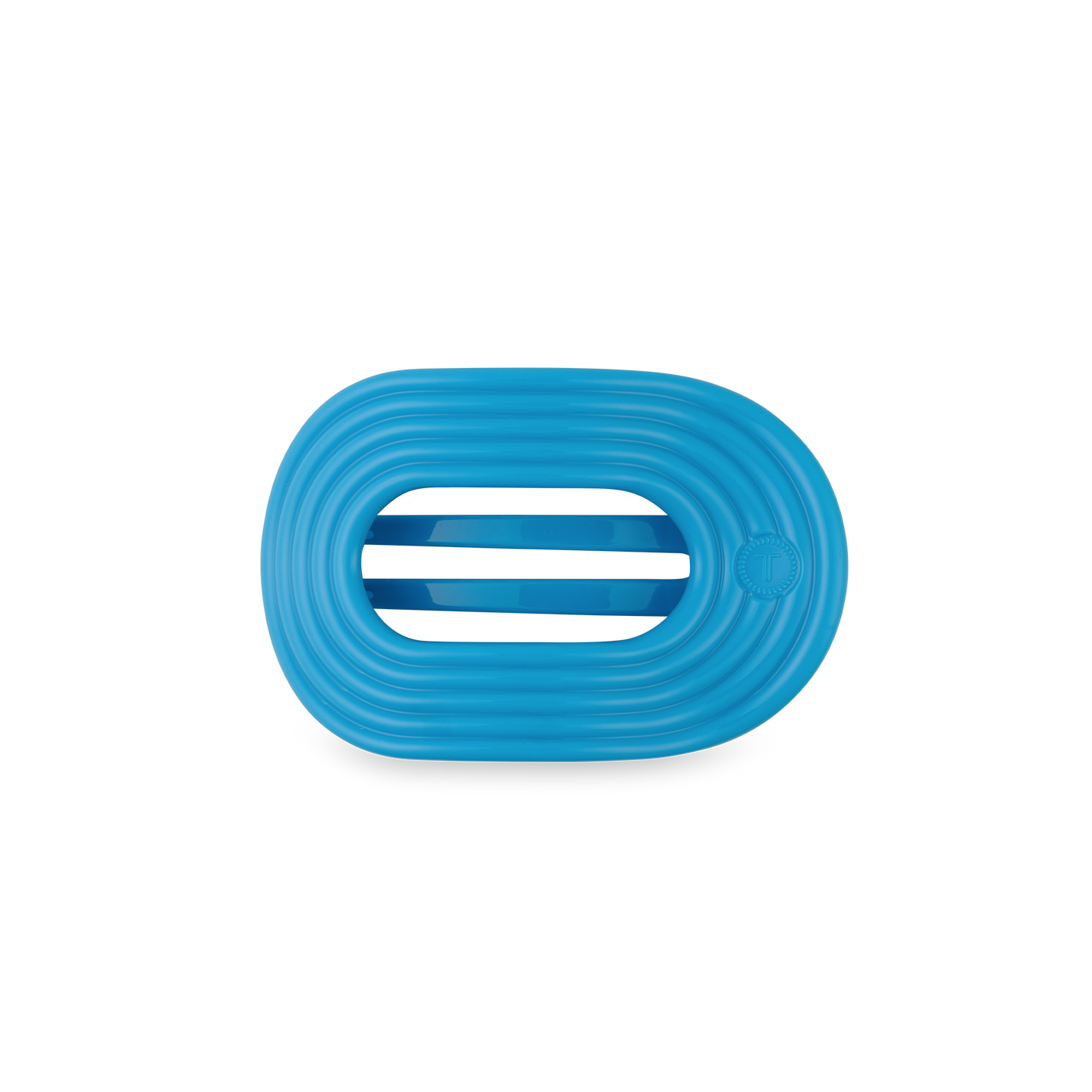 TELETIES - Miami Vice Small Flat Round Hair Clip in Blue Neon - Small