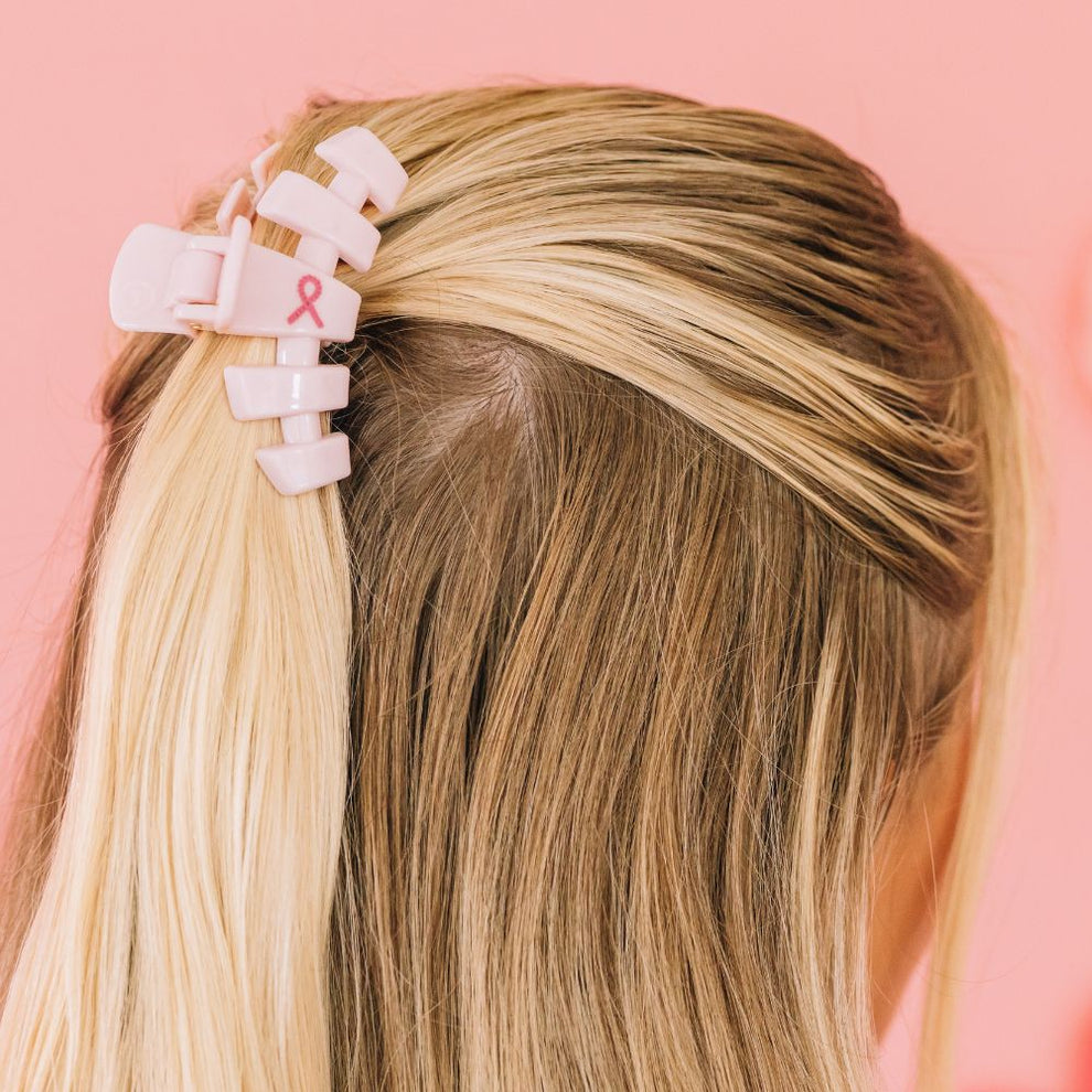 Classic Pink Ribbon Power Medium Claw Clip
