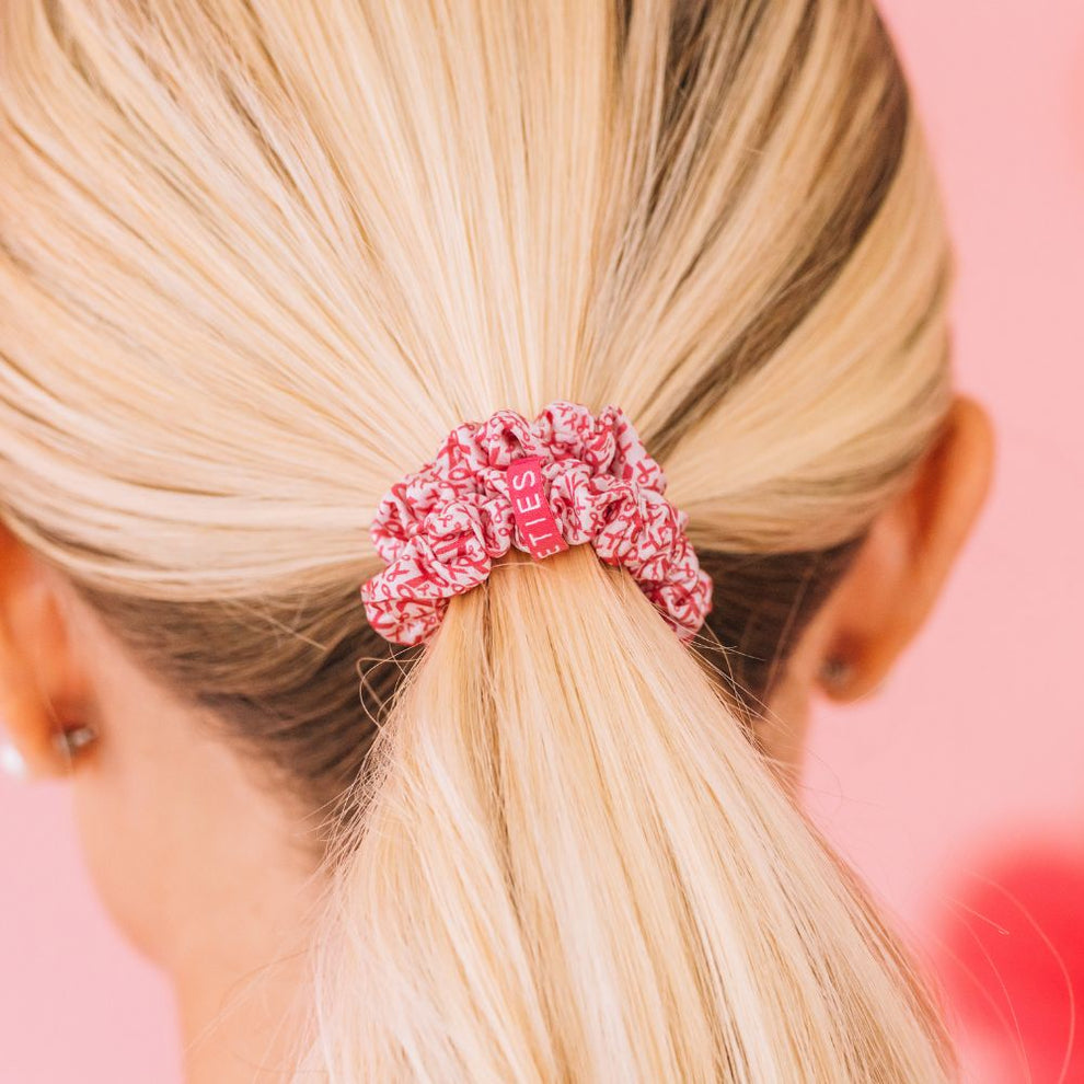 Pink Ribbon Power Small Silk Scrunchies
