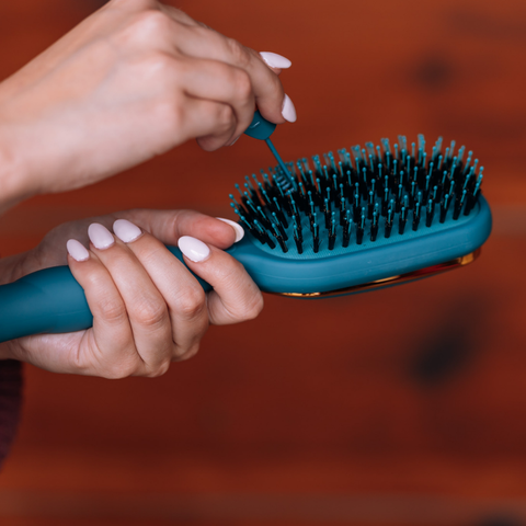 Boar Bristle Hair Brush - Teal With It