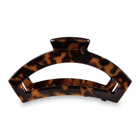 Open Tortoise Large Claw Hair Clip in Brown - Large