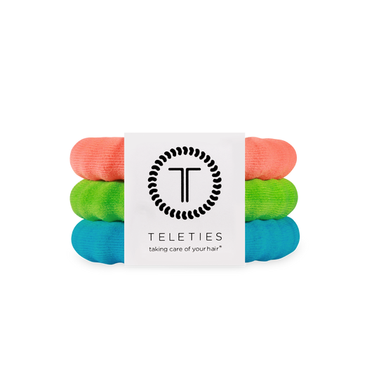 You Glow, Girl! Large Nylon Hair Ties in Blue Orange Green Neon - Large