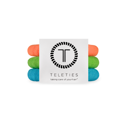 You Glow, Girl! Small Nylon Hair Ties in Orange Blue Green Neon - Small