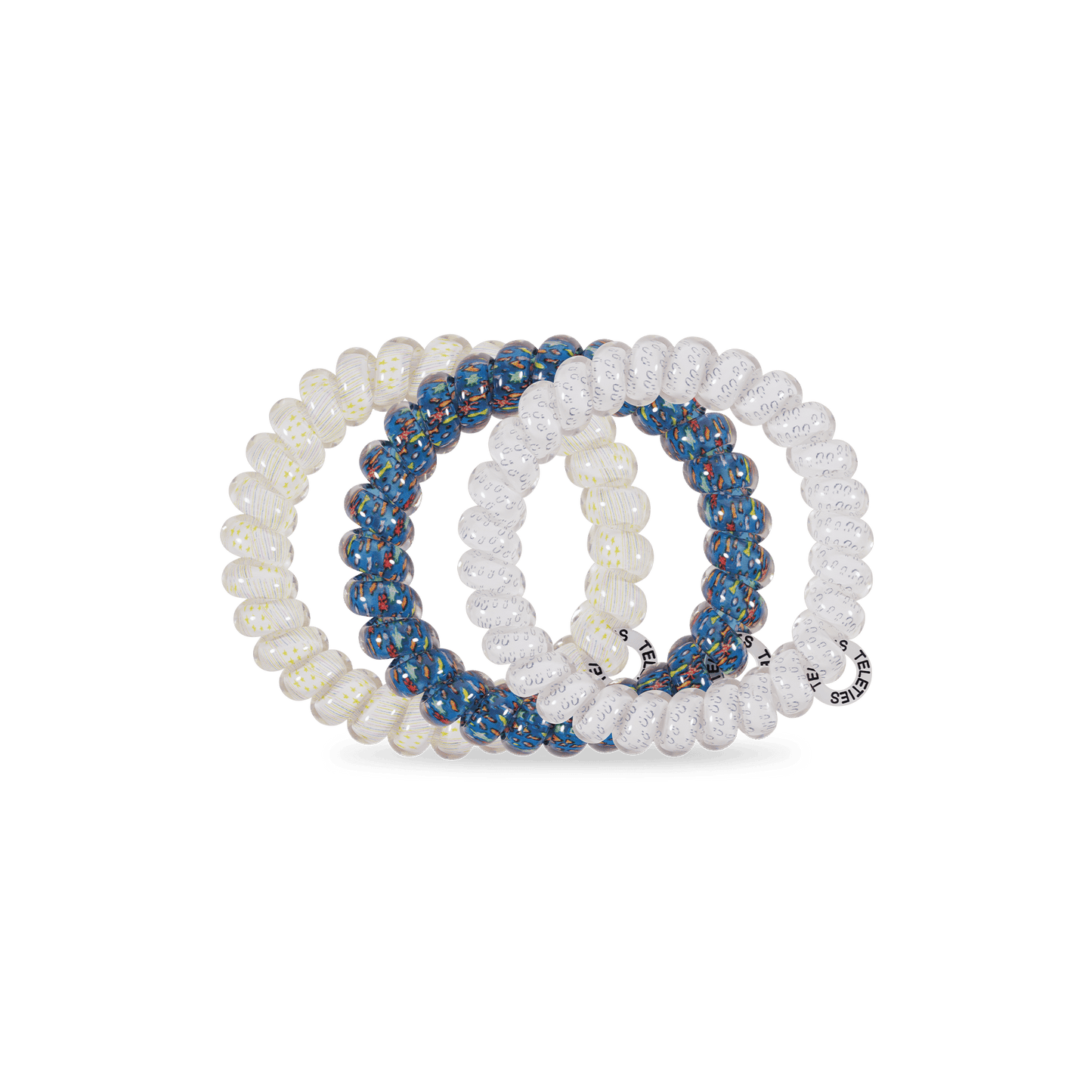 TELETIES - AdventHealth Designs of Hope Large Hair Ties in Blue White - Large