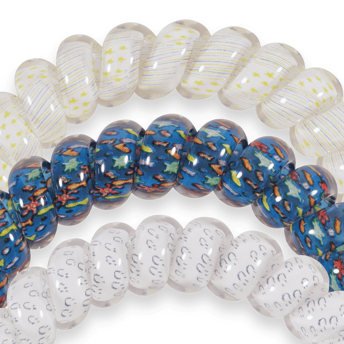 TELETIES - AdventHealth Designs of Hope Large Hair Ties in Blue White - Large