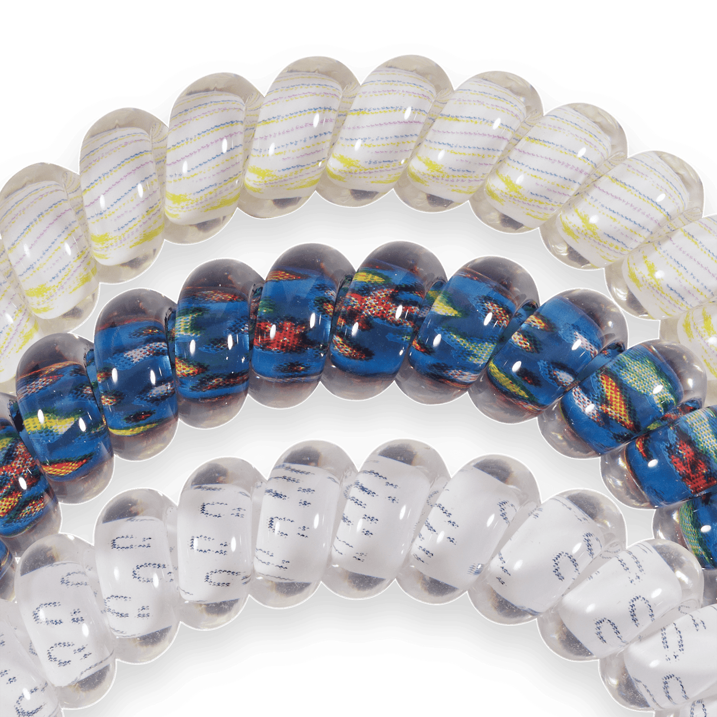 TELETIES - AdventHealth Designs of Hope Small Hair Ties in Blue White - Small