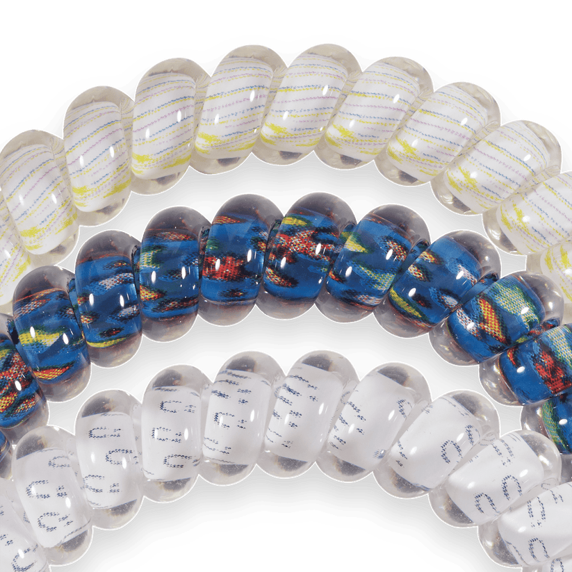 TELETIES - AdventHealth Designs of Hope Small Hair Ties in Blue White - Small - Image 3