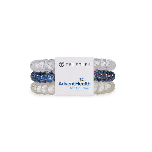 AdventHealth Designs of Hope Small Hair Ties in Blue White - Small