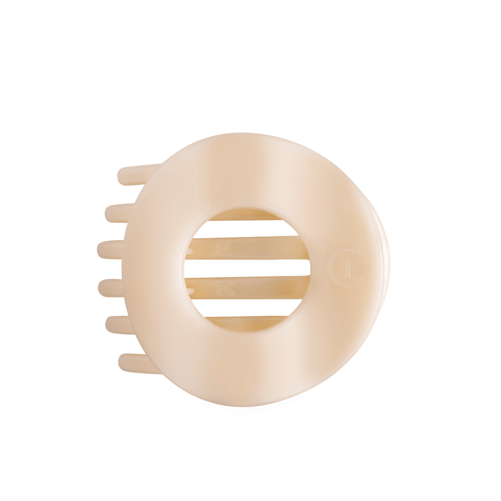Almond Beige Large Flat Circle Hair Clip - Hair Clips - TELETIES
