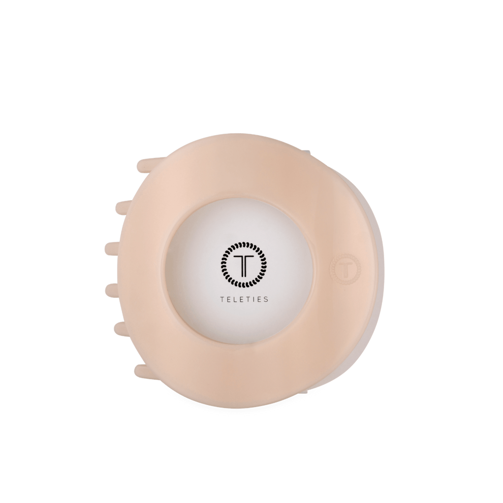 Almond Beige Large Flat Circle Hair Clip - Hair Clips - TELETIES
