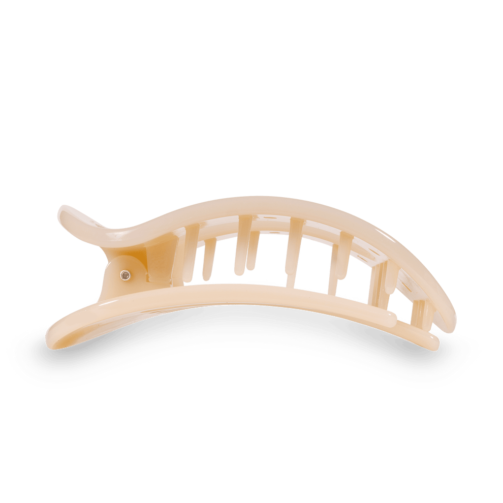 Almond Beige Large Flat Round Hair Clip - Hair Clips - TELETIES

