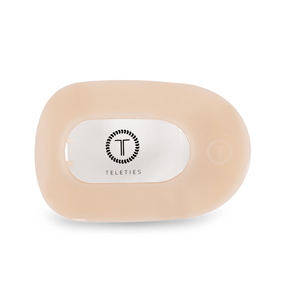 Almond Beige Large Flat Round Hair Clip - Hair Clips - TELETIES
