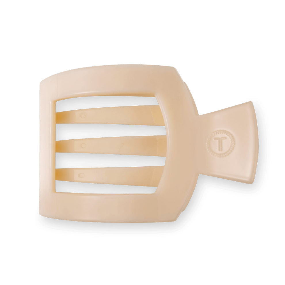 Almond Beige Large Flat Square Clip - Large Hair Clip - TELETIES
