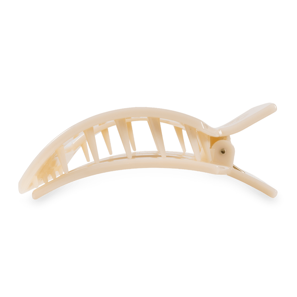 Almond Beige Large Flat Square Clip - Large Hair Clip - TELETIES
