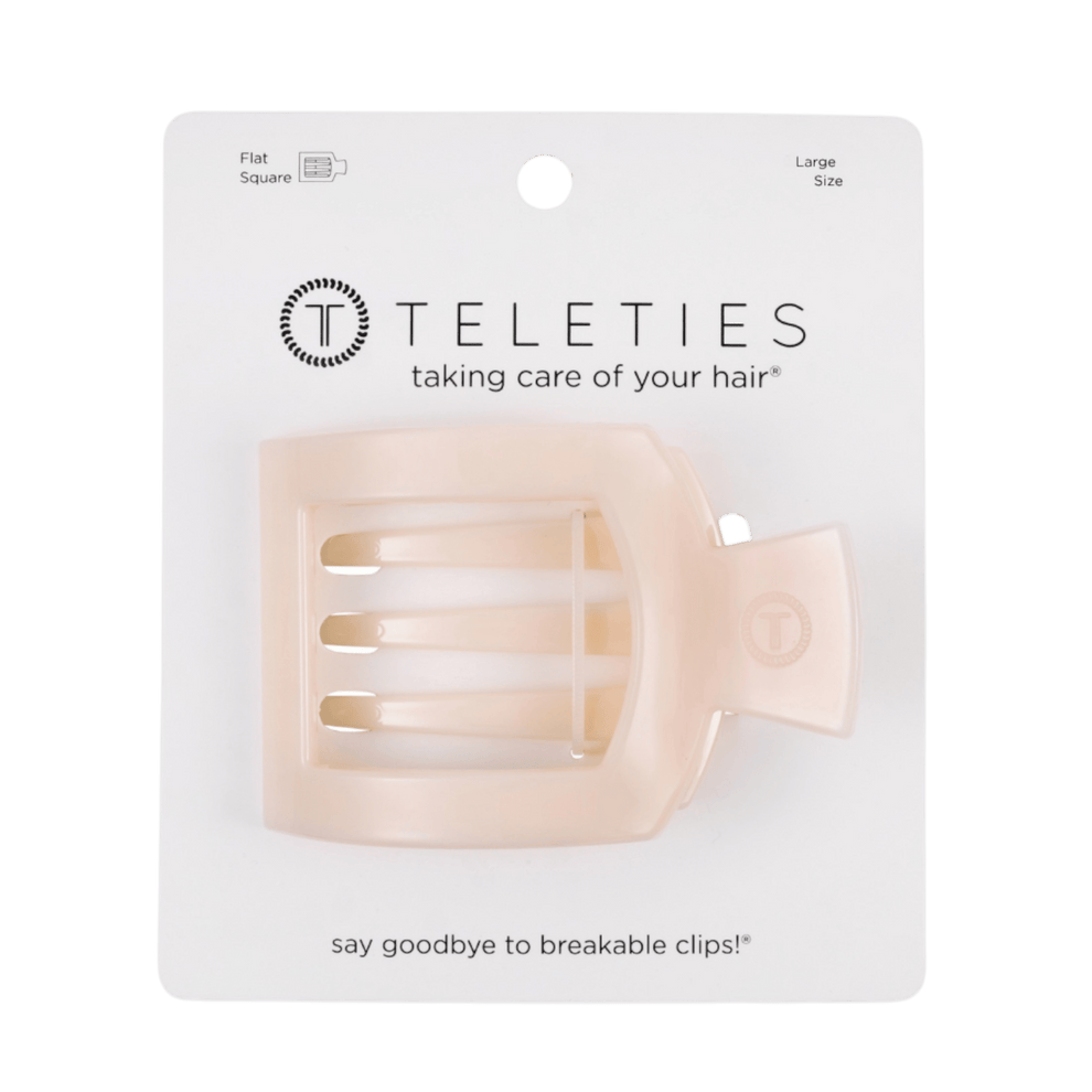 Almond Beige Large Flat Square Hair Clip - Hair Clips - TELETIES

