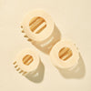 Almond Beige Medium Flat Circle Hair Clip - Hair Clips - TELETIES
