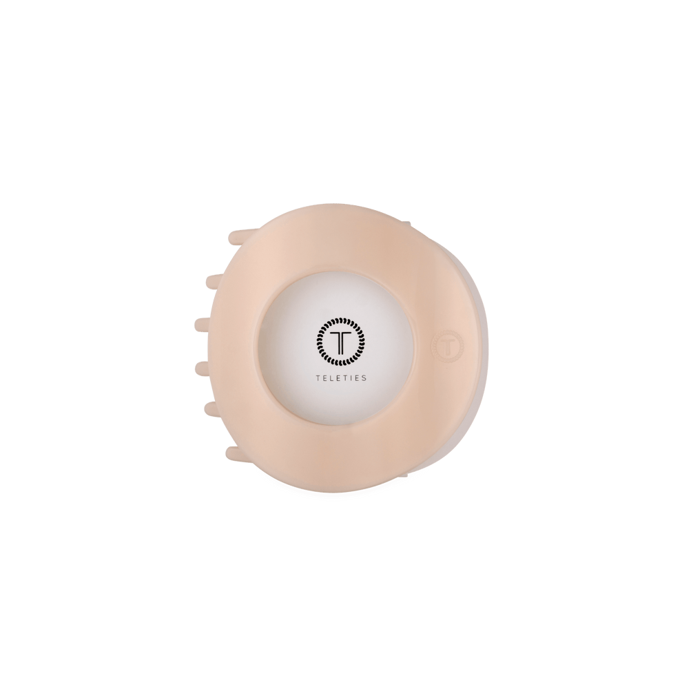 Almond Beige Medium Flat Circle Hair Clip - Hair Clips - TELETIES
