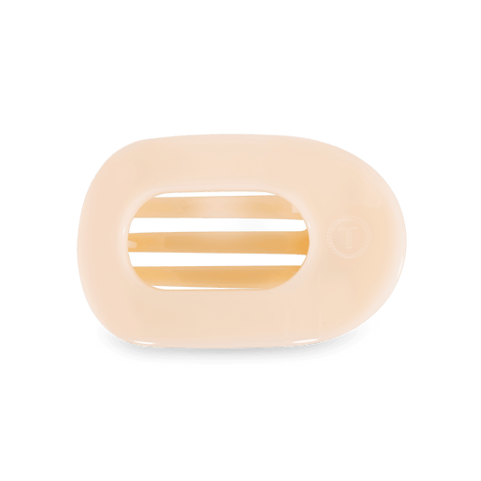 Almond Beige Medium Flat Round Hair Clip in Beige - Medium