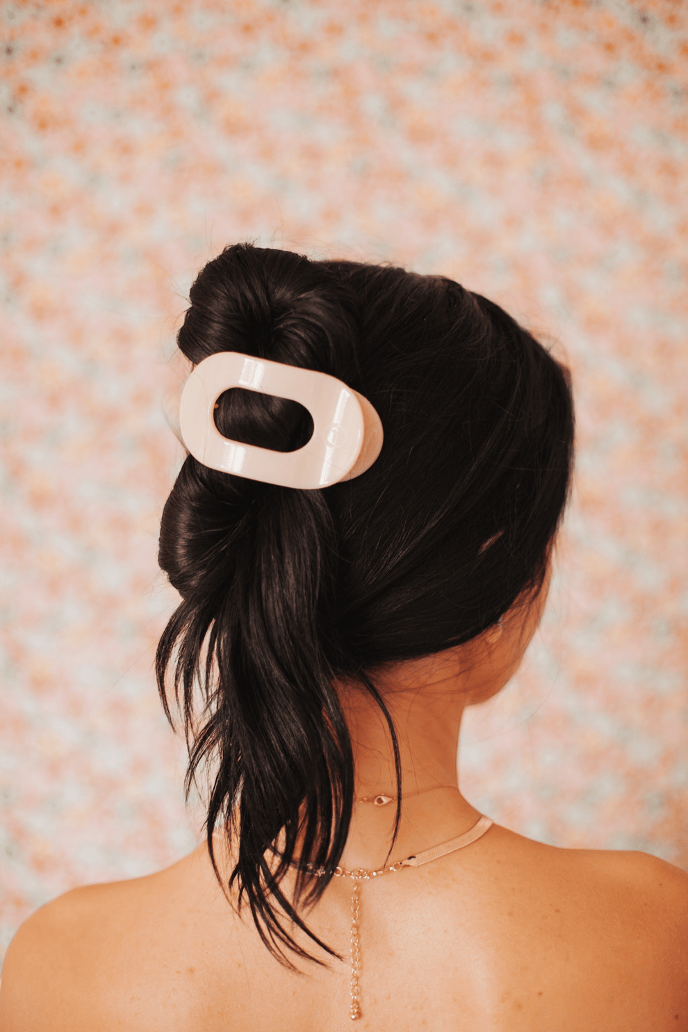 Almond Beige Medium Flat Round Hair Clip - Hair Clips - TELETIES
